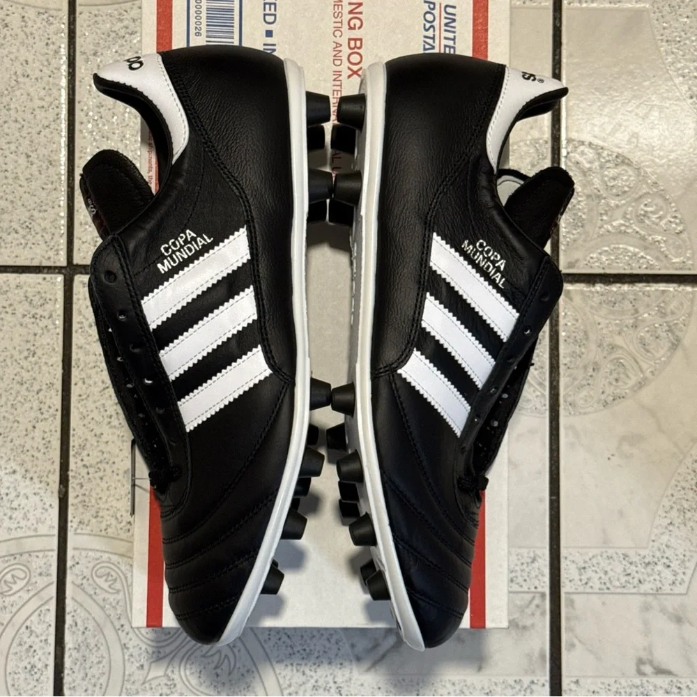 New Adidas Copa Mundial Leather Soccer Cleats Black White Men’s Sizes 015110 - Picture 9 of 14